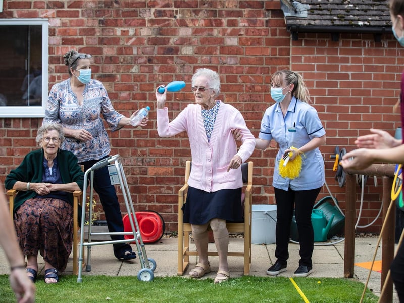 Residents take part in their very own Olympic Games at Grangefield Care Home, Earls Barton. Photo: Kirsty Edmonds.