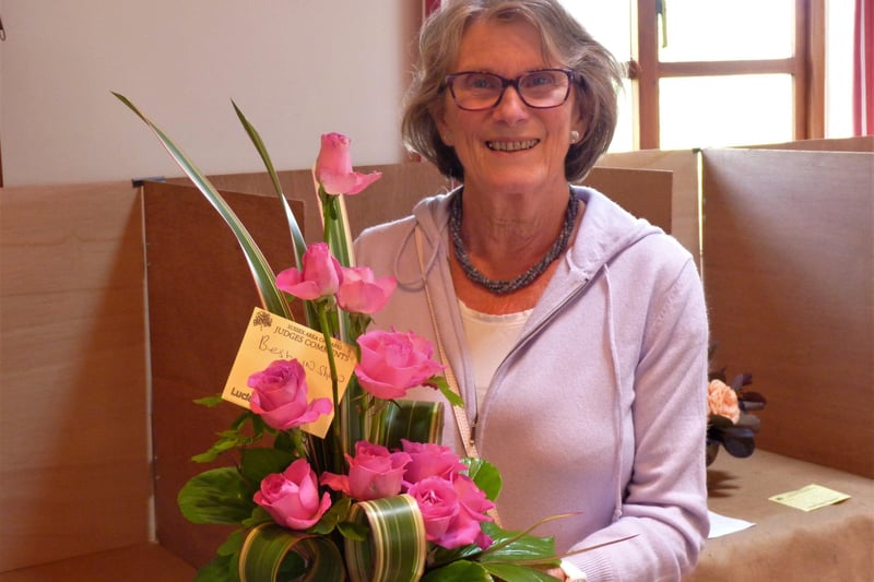 Anne Collis, with best exhibit in floral art