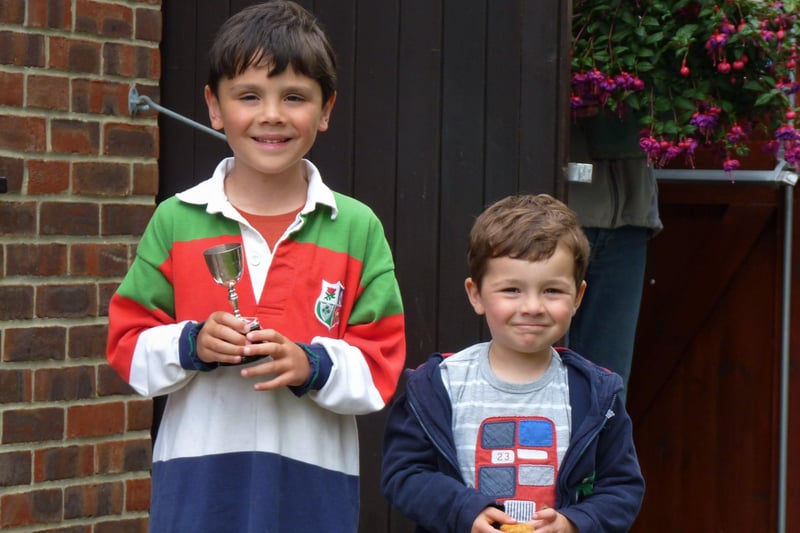 Felix Southwell, winner of the Bignor Park Prize, with brother Milo