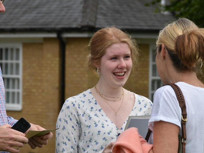 Emma Skillett from Lowick celebrating with her mother. Emma will be reading Politics and International Relations at York