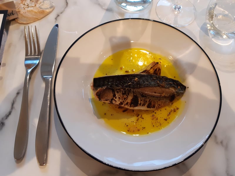 Sussex coast mackerel, turmeric butter, fennel and panch phoron