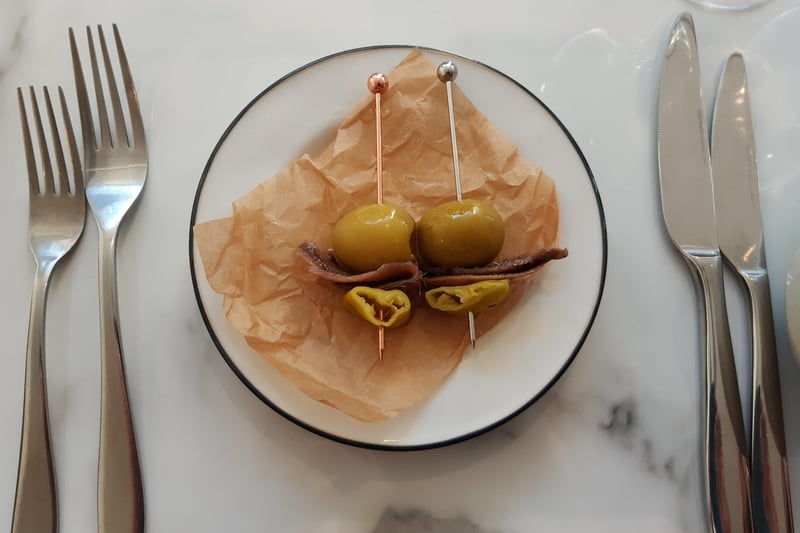 Olive and anchovy Pintxo Gidas
