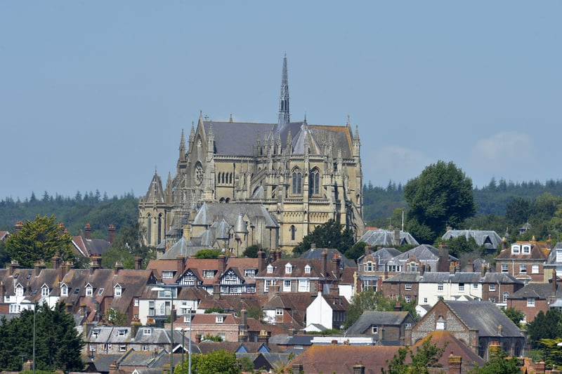 Construction of Arundel Cathedral began in late 1869 in French Gothic style and was opened in July 1873.