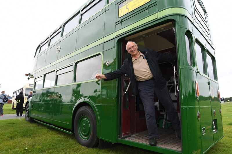 The Buses Festival at the East of England Arena. Mike Dawes aboard his 1962 Routemaster EMN-210808-164435009
