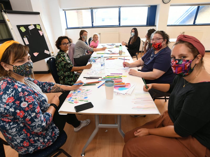 Millfield Festival. Visitors to the Wonder Women Art Workshop at Gladstone Community Centre. EMN-210808-164138009