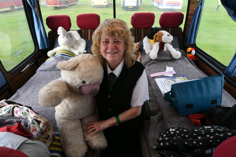 The Buses Festival at the East of England Arena. Anne Atherton  aboard her luxury coach EMN-210808-164508009