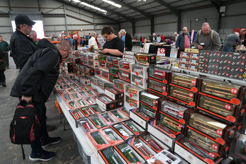 The Buses Festival at the East of England Arena. Stalls selling models at the show. EMN-210808-164531009