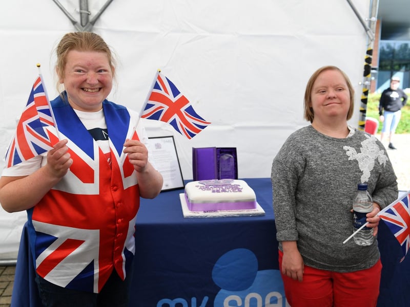 Union Jacks were out in abundance for the Queen