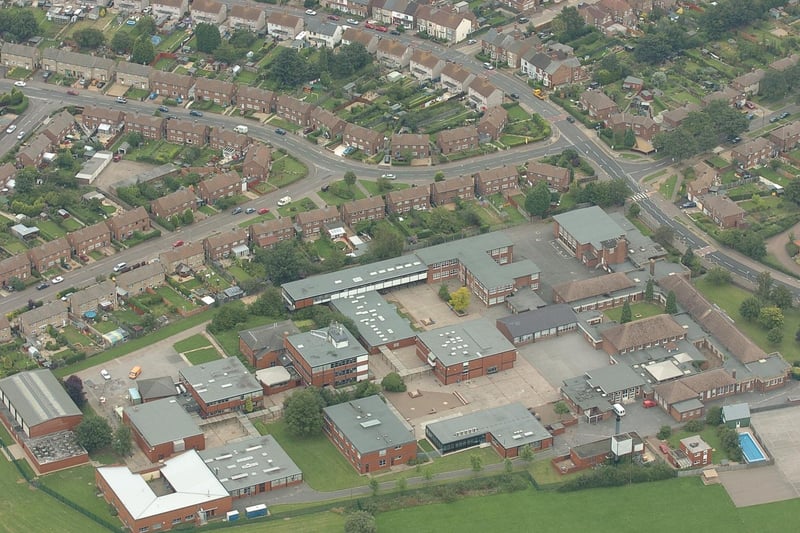 This picture  shows the old Walton secondary school in Mountsteven Avenue before it was demolished to make way for the Voyager School (now Queen  Katharine Academy).
