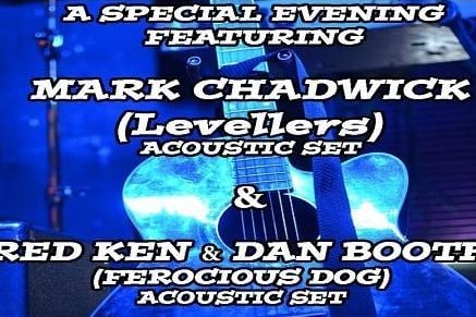 August 27, 2021 
Mark Chadwick (Levellers Acoustic) & Red Ken & Dan Booth (Ferocious Dog Acoustic)