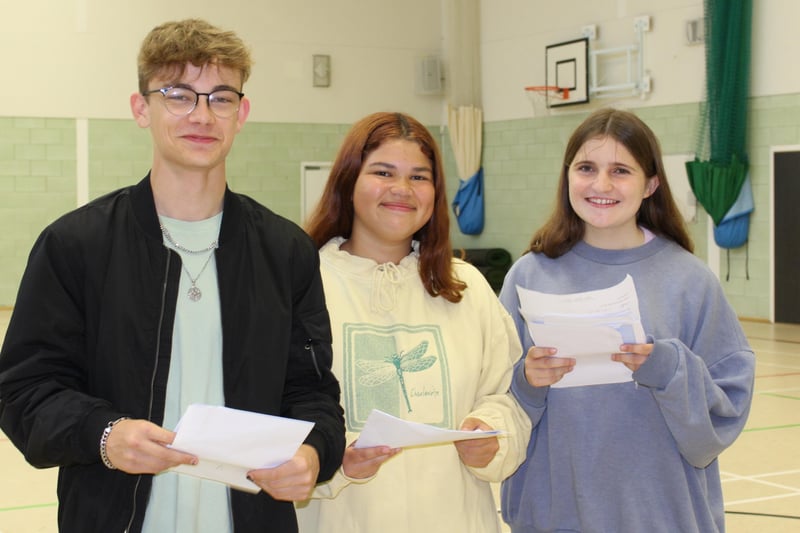Students at Bohunt school, Worthing, celebrating their GCSE results yesterday