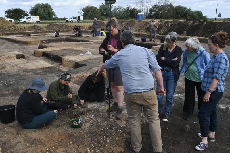 Newcastle and Sheffield University archaeology students and volunteers at work on the   site near Crowland EMN-210813-131000009