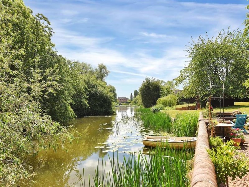 A Northamptonshire five-bedroom home home complete with more than an acre of land, a mooring and a fishing rights is on the market. 
(Listed by Sharman Quinney and marketed by Rightmove).