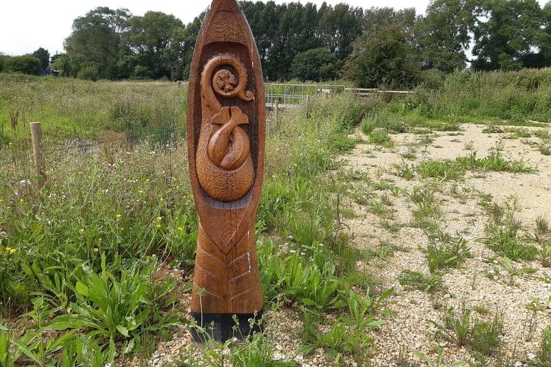 One of the sculptures created by artist Janine Creaye, working with Ouse & Adur Rivers Trust project officer Alistair Whitby and the community