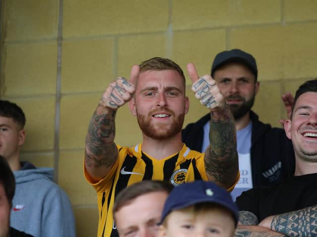 Fans at Boston United v Spennymoor Town. Photo: Oliver Atkin
