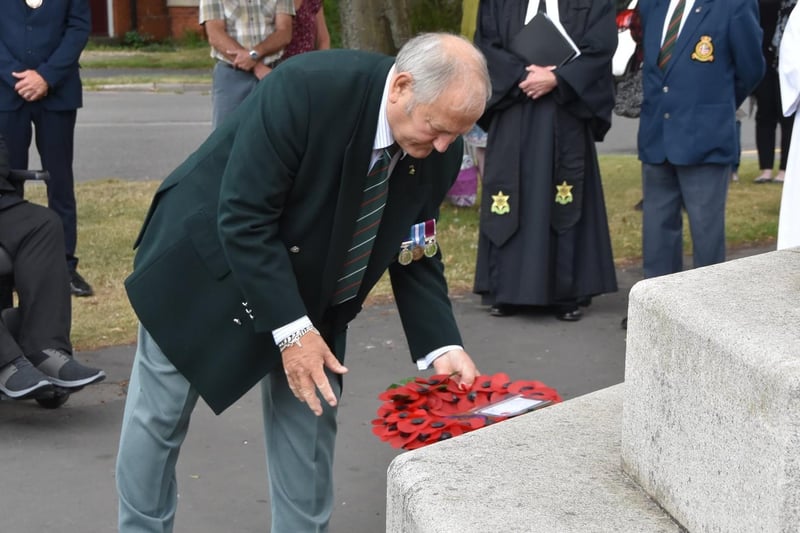 Pete Dixon lays a wreath on behalf on the Skegness branch of the Royal British Legion.
