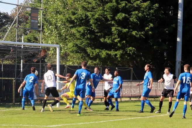 Action from Pagham's 1-0 win at home to Crawley Down Gatwick / Picture: Roger Smith