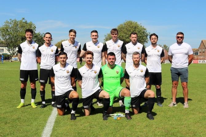 Pagham FC with sponsor CNM Scaffolding / Picture: Roger Smith