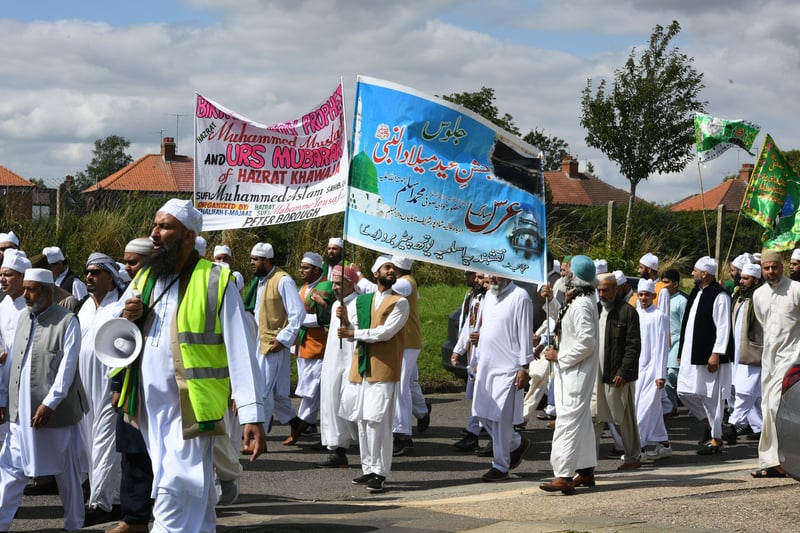 The procession to celebrate the birth and life  of  Prophet Mohammad from Alderman's Drive to Faizan e Madina mosque at Gladstone Street. Pictures: David Lowndes