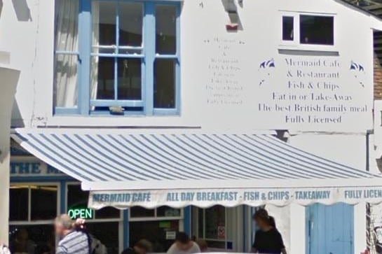 Mermaid Fish and Chips restaurant in Rock-a-Nore Road, Hastings has 4.5 stars from 405 reviews. Photo: Google