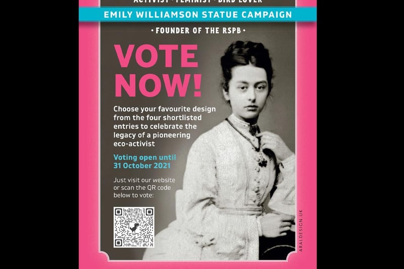 You can also vote online at www.emilywilliamsonstatue.com  Voting will be open until the end of October, with the final selected design to be announced in early November.
