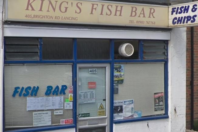King's Fish Bar in Brighton Road, Lancing has 4.6 stars from 45 reviews on Google. Photo: Google