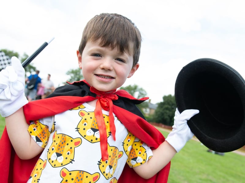 Enjoying the magic of the carnival is four-year-old Logan Eynon dressed as a magician