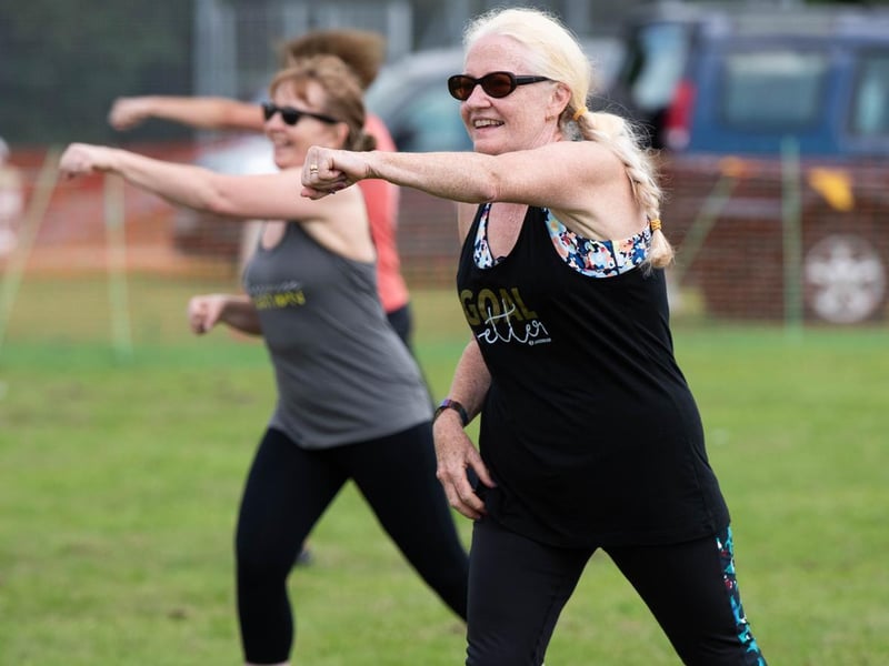 There was a Jazzercise demonstration in the main arena