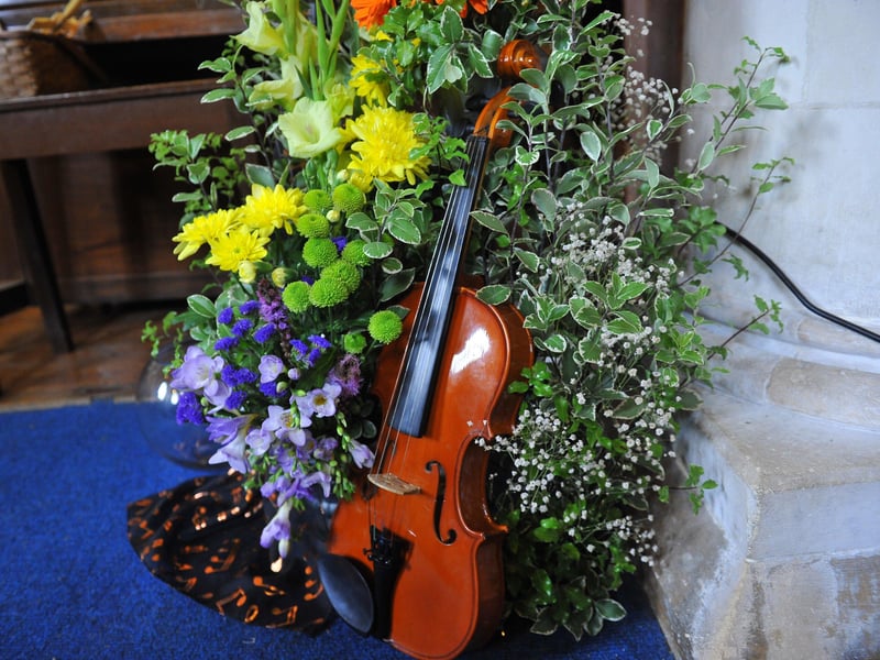 Flower festival displays for the celebration week at St Mary's Church in Sompting, including knitted mice made by verger Jacqui Offord. Picture: Steve Robards SR2108172