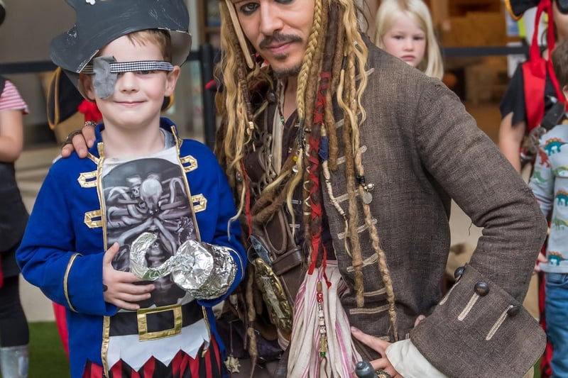 This one-eyed pirate stopped by for a photo with Captain Jack