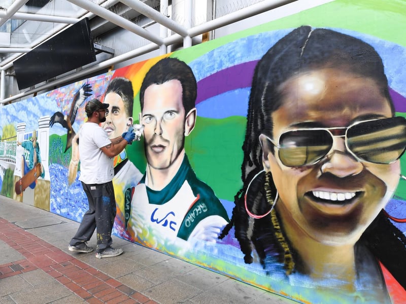 Mark Tanti helped create the unique mural