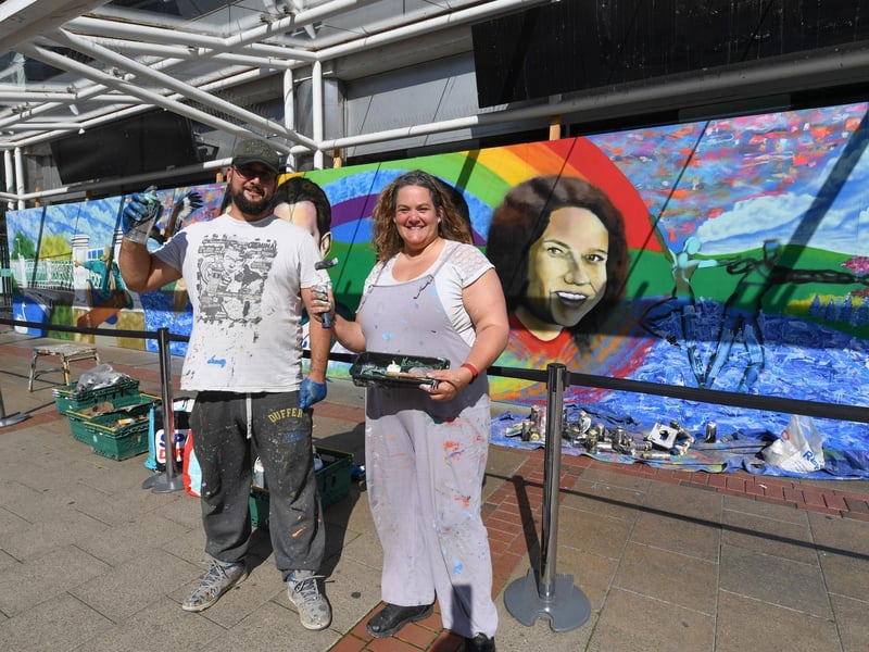 Mark and Anna enjoyed creating the new mural