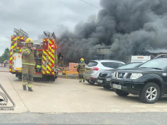 This image was taken by a passer by before the A52 was closed to traffic.