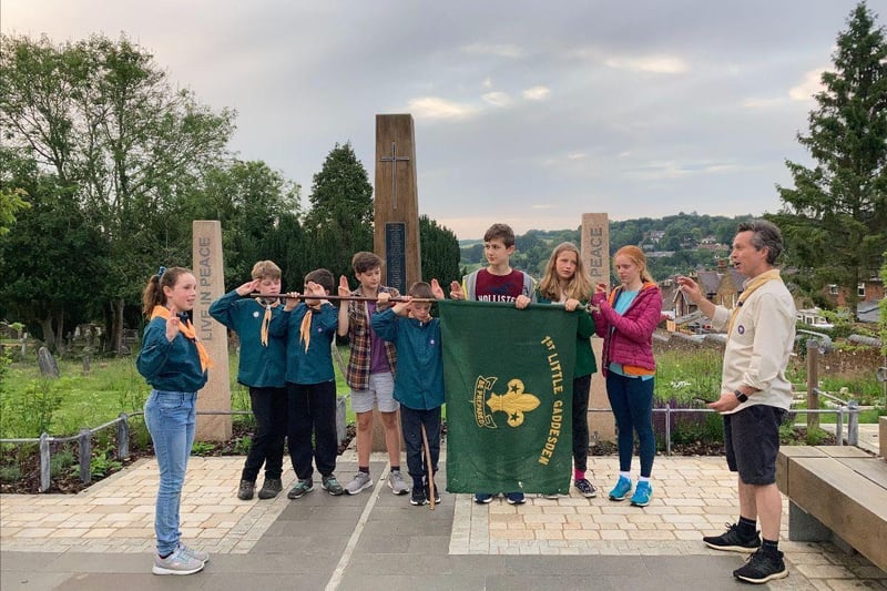 This session with Little Gaddesden Scout included an investiture in the Garden of Remembrance at the end