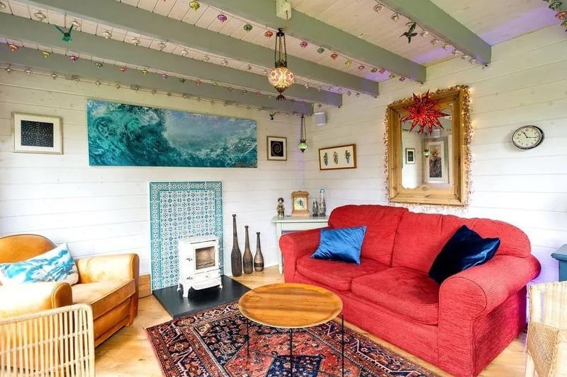 The property's summer house is fitted with Moroccan inspired atmosphere lighting. Picture: Savills - Haywards Heath.