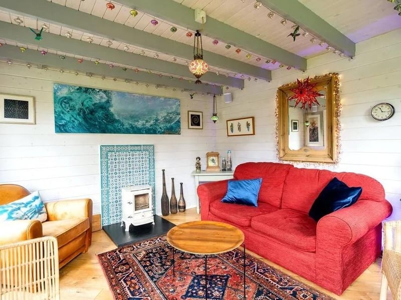 The property's summer house is fitted with Moroccan inspired atmosphere lighting. Picture: Savills - Haywards Heath.