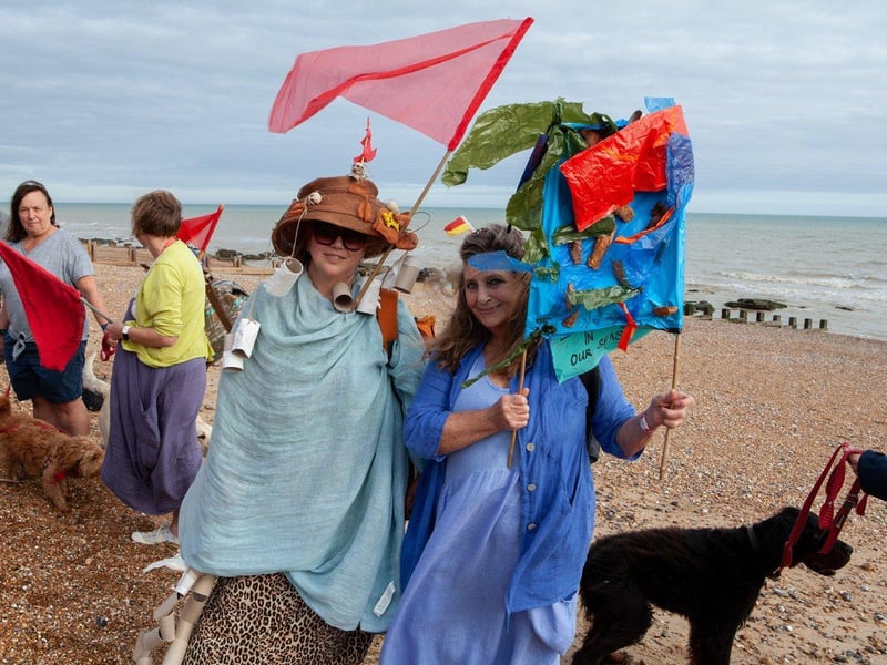 Protest against Southern Water on St Leonards seafront on August 20 following last month's sewage leak in Bulverhythe. Picture by Hastings and St Leonards Clean Water Action SUS-210821-121044001