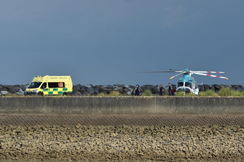 Emergency services were called out this afternoon after a diver was taken ill off the coast of Eastbourne. Picture by Dan Jessup SUS-210822-173127001