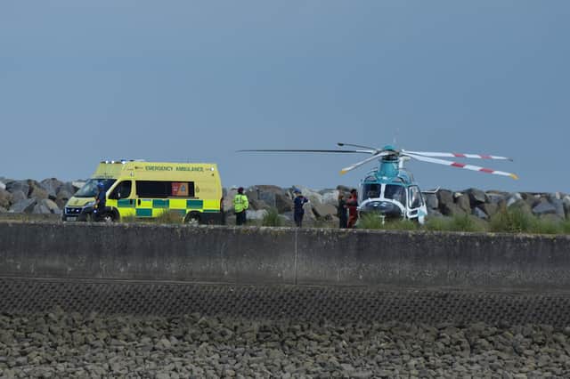 Emergency services were called out this afternoon after a diver was taken ill off the coast of Eastbourne. Picture by Dan Jessup SUS-210822-173139001