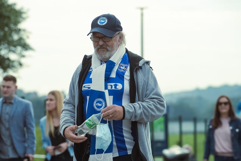 Brighton fans return to the Amex Stadium and celebrate victory against Watford. Pictures: Phil Westlake