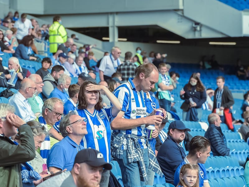 Brighton fans were in good voice at the Amex Stadium against Watford: Picture Phil Westlake.