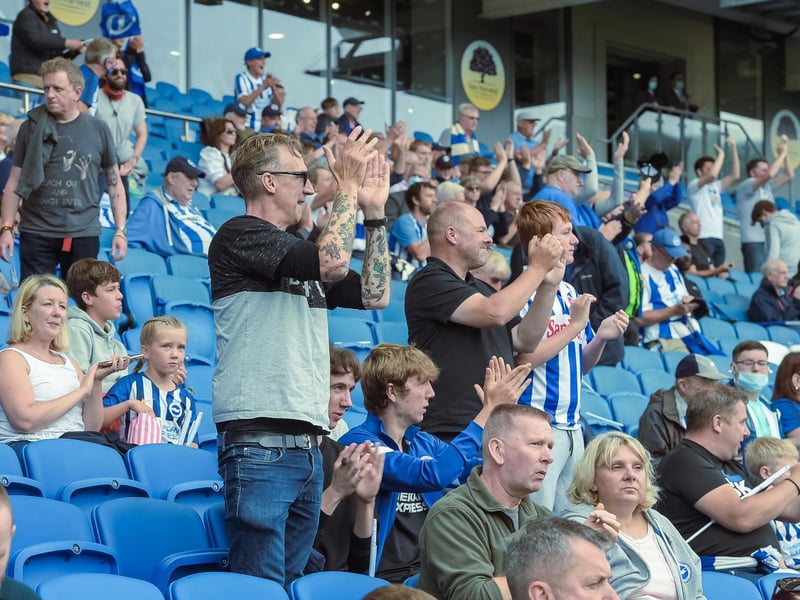 Brighton fans were in good voice at the Amex Stadium against Watford: Picture Phil Westlake.