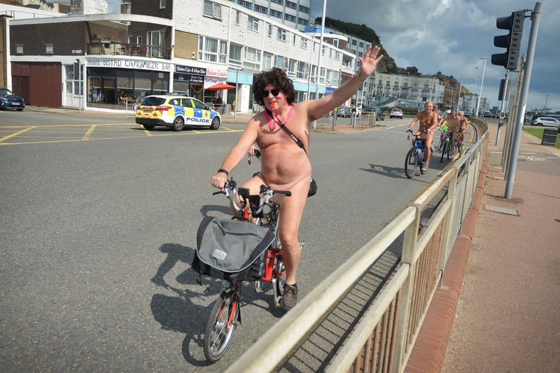 World Naked Bike Ride in Hastings 22/8/21 SUS-210822-145540001