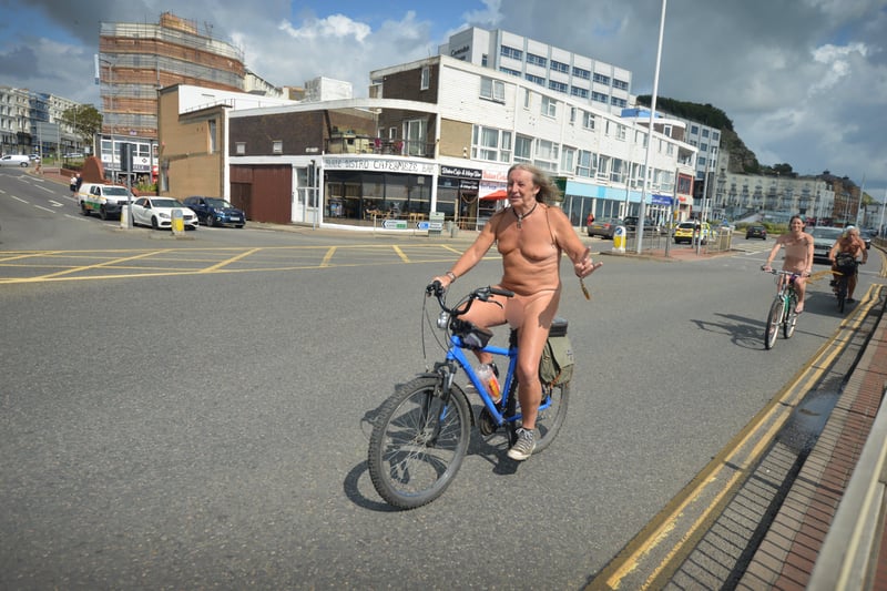 World Naked Bike Ride in Hastings 22/8/21 SUS-210822-145646001