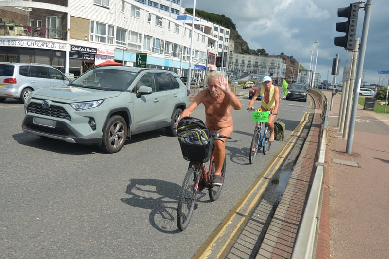 World Naked Bike Ride in Hastings 22/8/21 SUS-210822-145724001