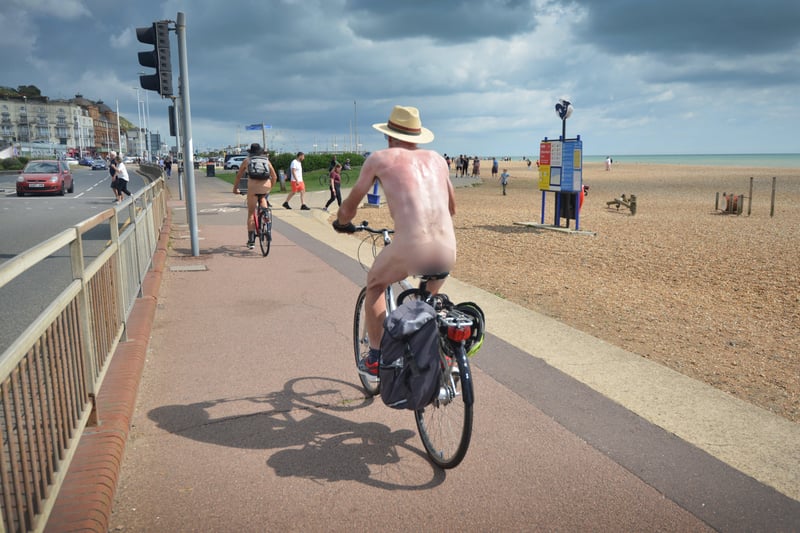 World Naked Bike Ride in Hastings 22/8/21 SUS-210822-145501001