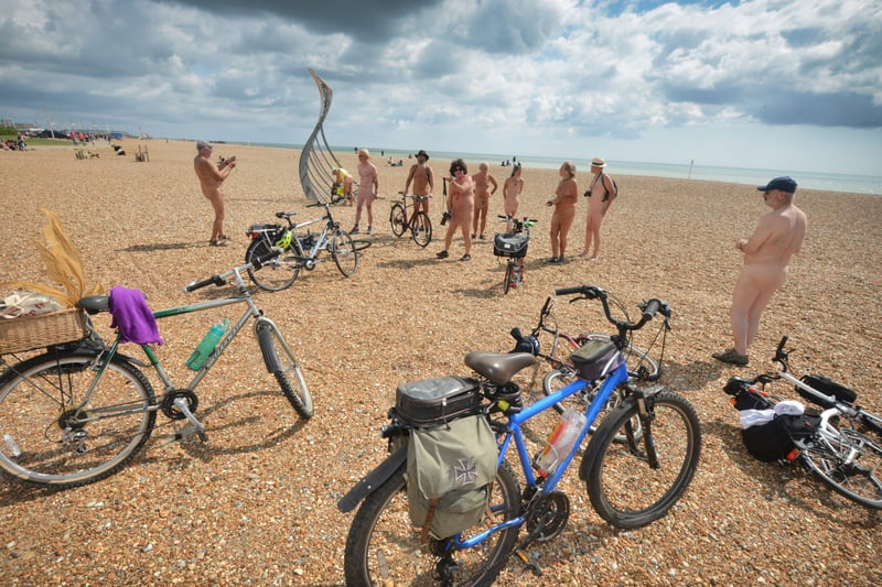 World Naked Bike Ride in Hastings 22/8/21 SUS-210822-145330001