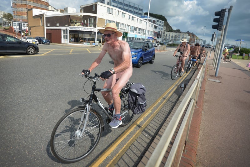 World Naked Bike Ride in Hastings 22/8/21 SUS-210822-145527001