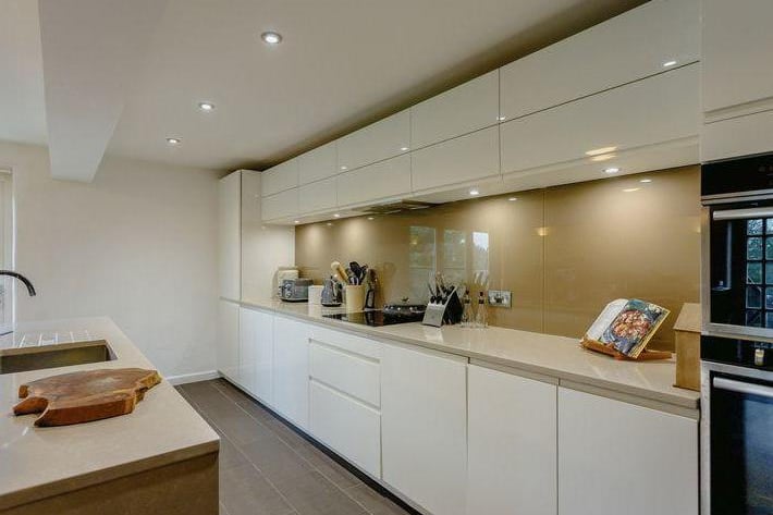 The open plan kitchen and dining area