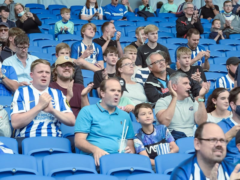 Brighton fans were in good voice at the Amex Stadium against Watford: Picture Phil Westlake.